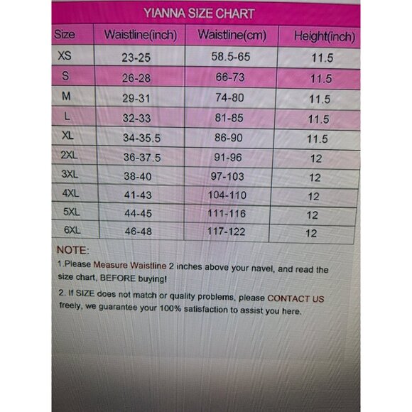 Yianna 25 Steel Boned Waist Trainer 6XL Black Adjustable Cinching Corset Shapewe - Picture 5 of 6